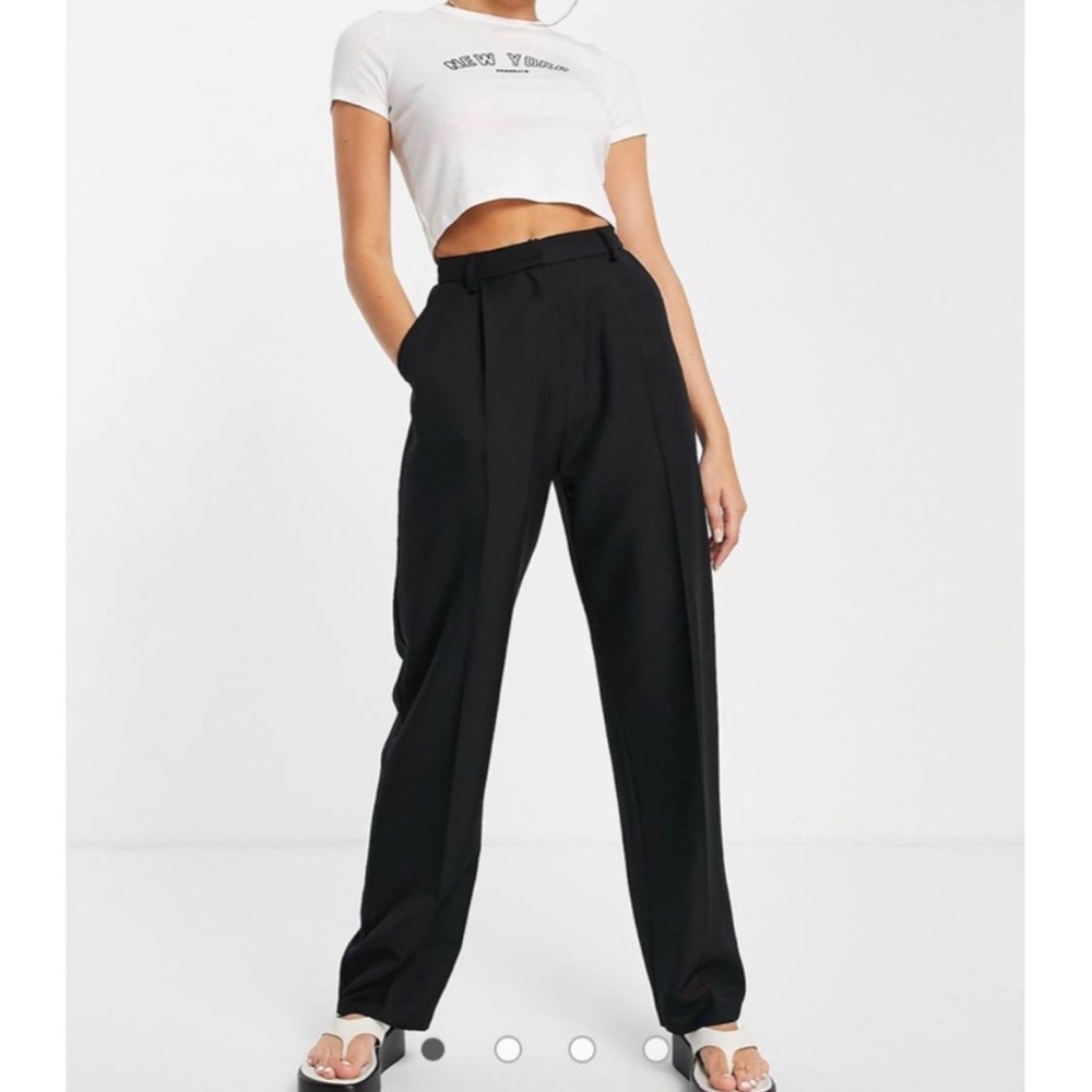 Topshop black straight leg pants